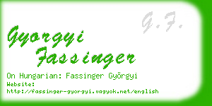 gyorgyi fassinger business card